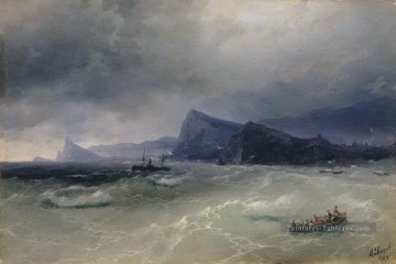 romantique romantisme Tableau Peinture - roches de la mer 1889 Romantique Ivan Aivazovsky russe